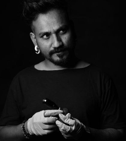 Sandip Waghmare, founder of Bhikshu Tattoo Studio